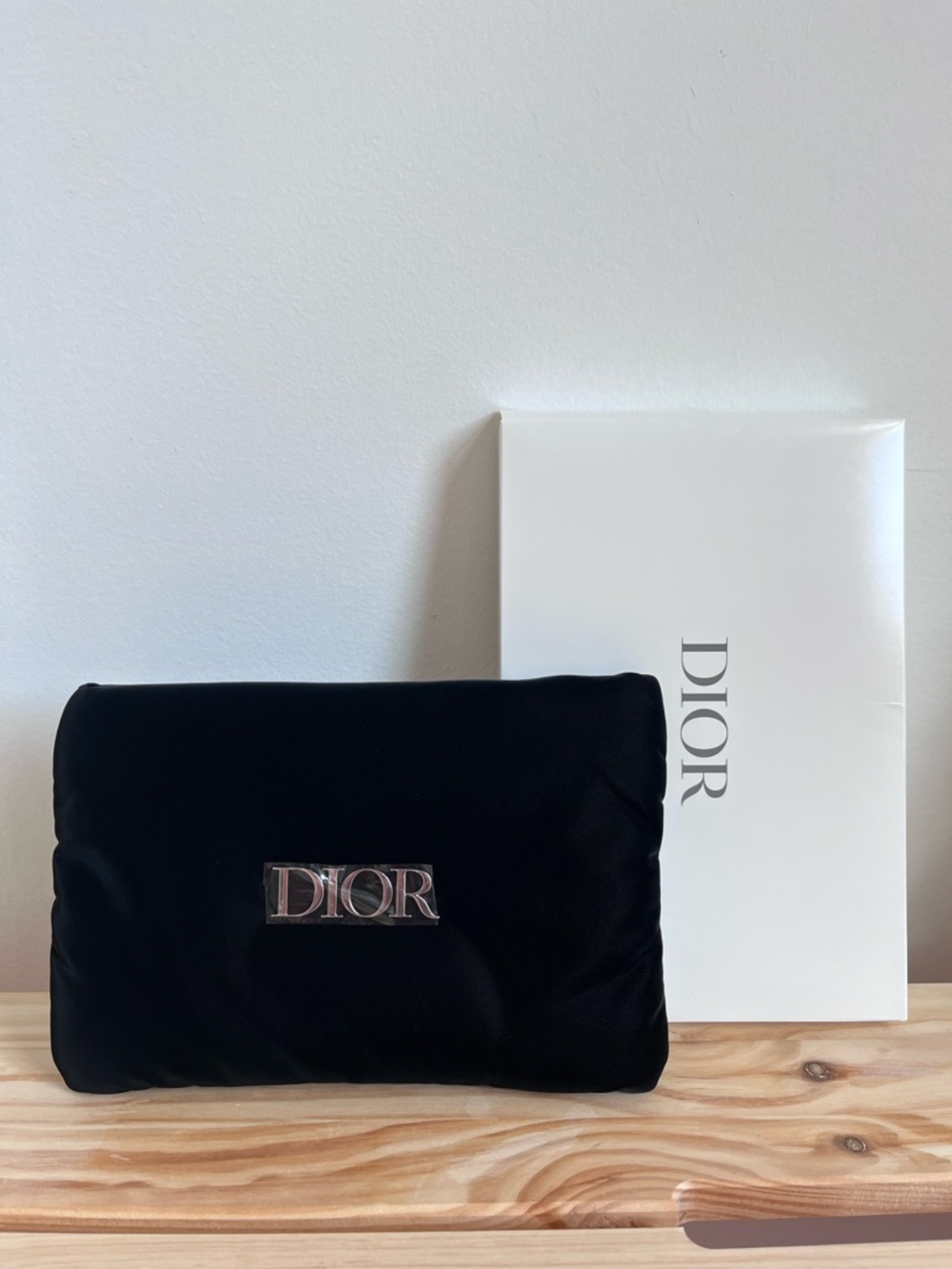 Dior Black Satin Toiletry Pouch - Picture 3 of 3